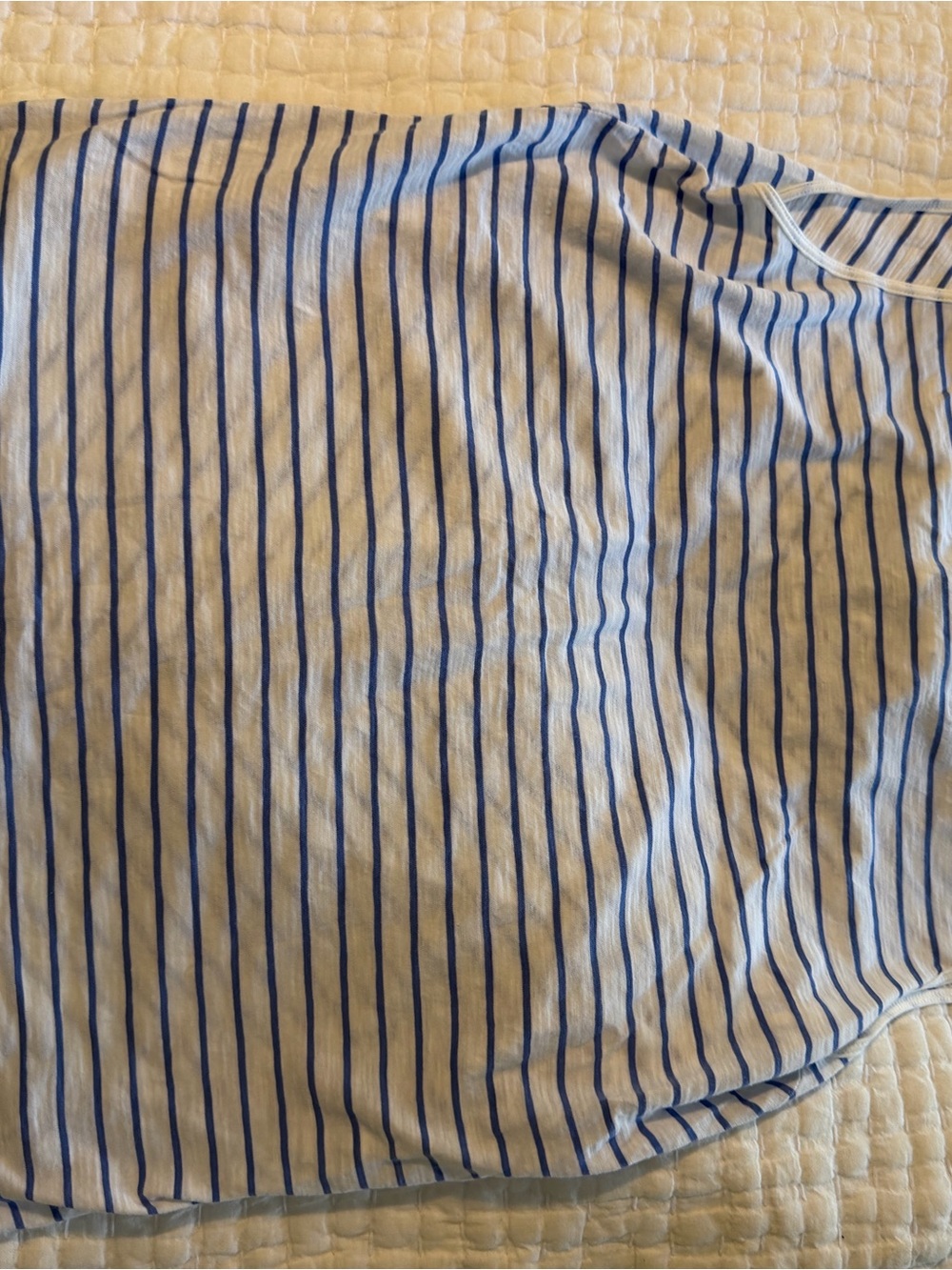 Vintage soft Women Blue and White Striped Crewneck Tank